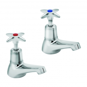 Deva Cross Handle Basin Taps Pair - Chrome