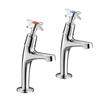 Deva Kitchen Sink Taps Pair Cross Handle - Chrome | Product Image