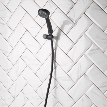Deva Ethos Pillar Mounted Bath Shower Mixer Tap - Matt Black | Product Image
