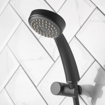 Deva Ethos Pillar Mounted Bath Shower Mixer Tap - Matt Black | Product Image