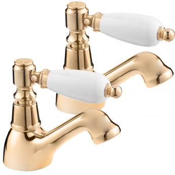 Deva Georgian Basin Taps Pair - Gold
