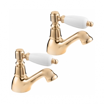 Deva Georgian Basin Taps Pair - Gold