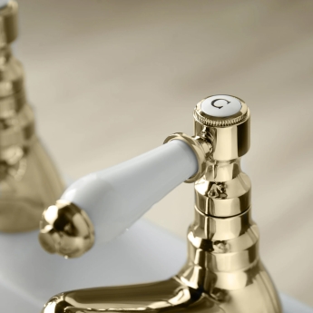 Deva Georgian Traditional Bath Taps Pair - Gold | Product Image