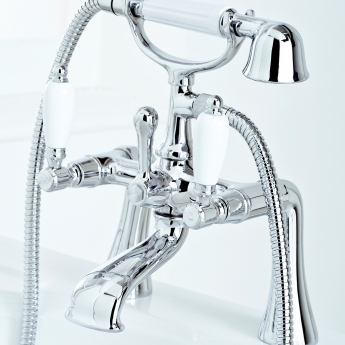 Deva Georgian Pillar Mounted Bath Shower Mixer Tap - Chrome