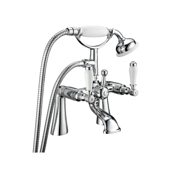 Deva Georgian Pillar Mounted Bath Shower Mixer Tap - Chrome | Product Image