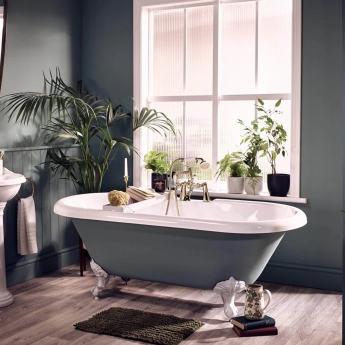 Deva Georgian Pillar Mounted Bath Shower Mixer Tap Gold | Product Image