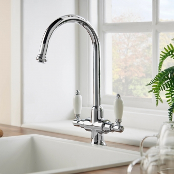 Deva Georgian Mono Kitchen Sink Mixer Tap Chrome