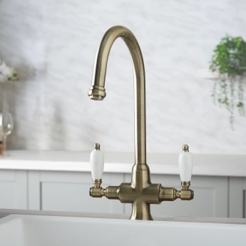Deva Georgian Mono Kitchen Sink Mixer Tap Bronze | Product Image