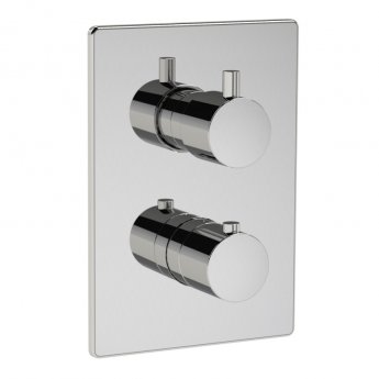 Deva Kaha Thermostatic Concealed Shower Valve with 2 Outlet Dual Handle ABS Plate - Chrome