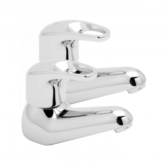 Deva Lace Modern Basin Taps Pair - Chrome