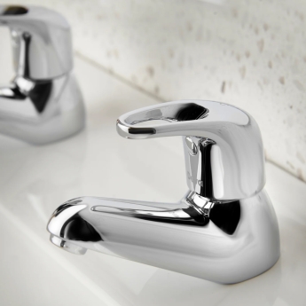 Deva Lace Modern Basin Taps Pair - Chrome | Product Image