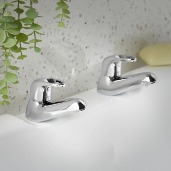 Deva Lace Modern Bath Taps Pair - Chrome | Product Image