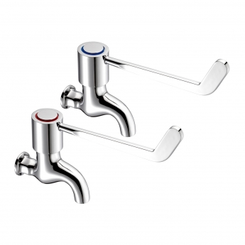 Deva Lever Action 6 Inch Bib Taps Pair - Chrome