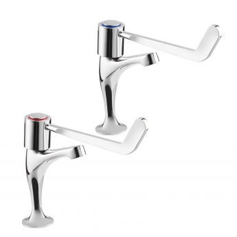 Deva Lever Action Kitchen Sink Taps With 6 inch Levers - Chrome