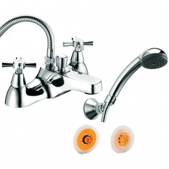 Deva Milan Deck Mounted Bath Shower Mixer with Flow Regulator Chrome | Product Image