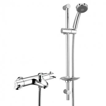 Deva Thermostatic Bath Shower Mixer with Slider Rail Kit - Chrome