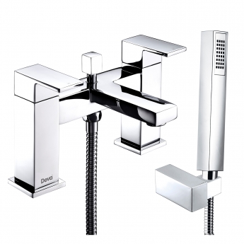 Deva Savvi MK2 Pillar Mounted Bath Shower Mixer Tap with Shower Kit and Wall Bracket - Chrome