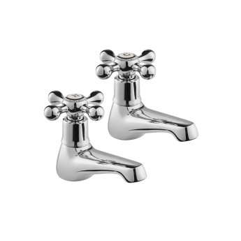 Deva Tudor Traditional Basin Taps Pair - Chrome | Product Image
