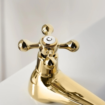 Deva Tudor Traditional Bath Taps Pair - Gold | Product Image