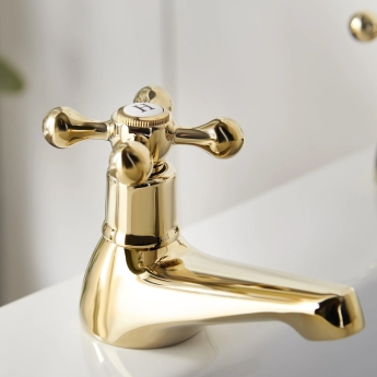 Deva Tudor Traditional Bath Taps Pair - Gold | Product Image
