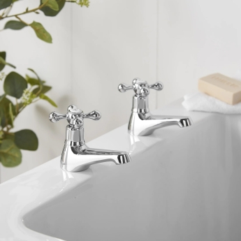 Deva Tudor Traditional Bath Taps Pair - Chrome | Product Image