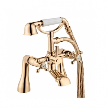 Deva Tudor Pillar Mounted Bath Shower Mixer Tap Gold