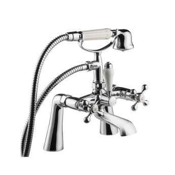 Deva Tudor Pillar Mounted Bath Shower Mixer Tap - Chrome | Product Image