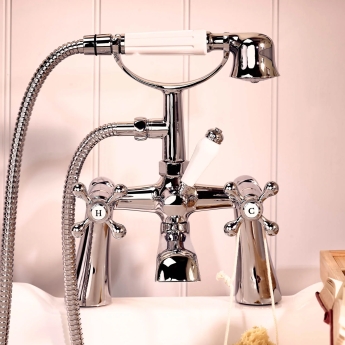 Deva Tudor Pillar Mounted Bath Shower Mixer Tap - Chrome | Product Image