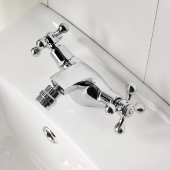 Deva Tudor Mono Bidet Mixer Tap Chrome with Pop Up Waste | Product Image