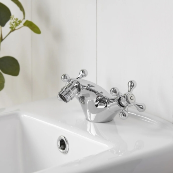 Deva Tudor Mono Bidet Mixer Tap Chrome with Pop Up Waste | Product Image