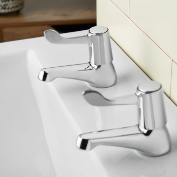 Deva Vitality Single Lever Basin Tap Pair - Chrome | Product Image