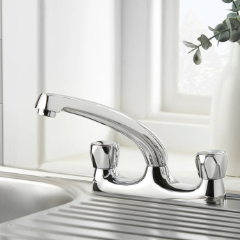 Deva Vitality Round Deck Mounted Sink Mixer Tap - Chrome | Product Image