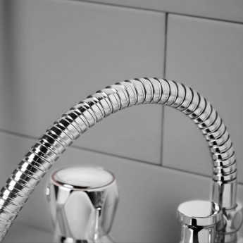 Deva Vitality Round Deck Mounted Bath Shower Mixer Tap - Chrome