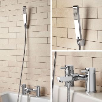Deva Wexford Pillar Mounted Bath Shower Mixer Tap - Chrome