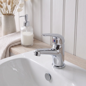 Duchy Ansom Chrome Mono Basin Mixer Tap (inc Press Top Waste) | Product Image