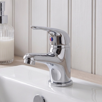 Duchy Ansom Chrome Mini Mono Basin Mixer Tap (inc Press Top Waste) | Product Image