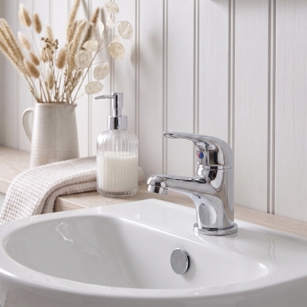 Duchy Ansom Chrome Mini Mono Basin Mixer Tap (inc Press Top Waste) | Product Image