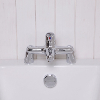 Duchy Ansom Chrome Pillar Mounted Bath Filler Tap | Product Image