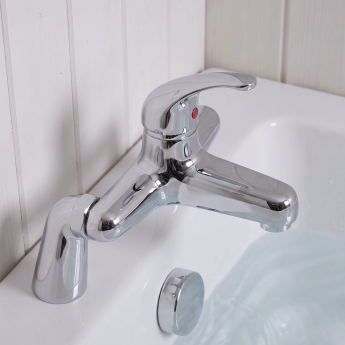 Duchy Ansom Chrome Pillar Mounted Bath Filler Tap | Product Image