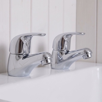 Duchy Ansom Chrome Bath Hot & Cold Taps Pair | Product Image