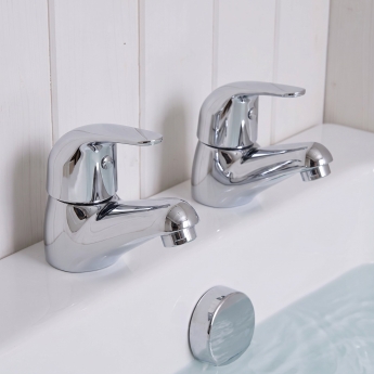 Duchy Ansom Chrome Bath Hot & Cold Taps Pair | Product Image