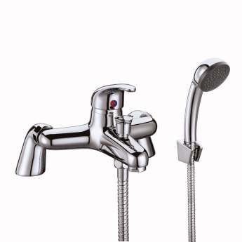 Duchy Ansom Chrome Pillar Mounted Bath Shower Tap (inc Bracket, Handset and Hose) | Product Image