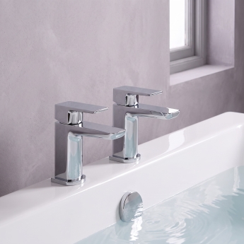 Duchy Caradon Chrome Bath Hot & Cold Taps Pair | Product Image