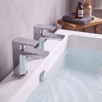 Duchy Caradon Chrome Bath Hot & Cold Taps Pair | Product Image