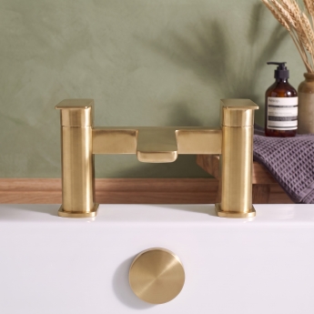 Duchy Caradon Brushed Brass Pillar Mounted Bath Filler Tap | Product Image
