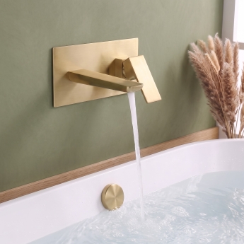 Duchy Caradon Brushed Brass Wall Mounted Bath Filler Tap | Product Image