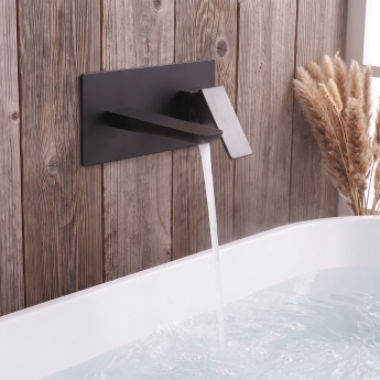 Duchy Caradon Black Wall Mounted Bath Filler Tap | Product Image