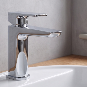 Duchy Caradon Chrome Mini Mono Basin Mixer Tap (inc Press Top Waste) | Product Image
