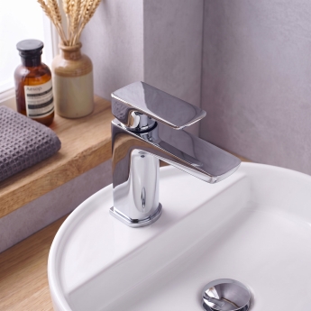 Duchy Caradon Chrome Mono Basin Mixer Tap (inc Press Top Waste) | Product Image
