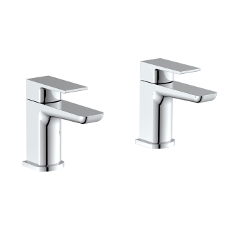 Duchy Caradon Chrome Basin Hot & Cold Taps Pair | Product Image